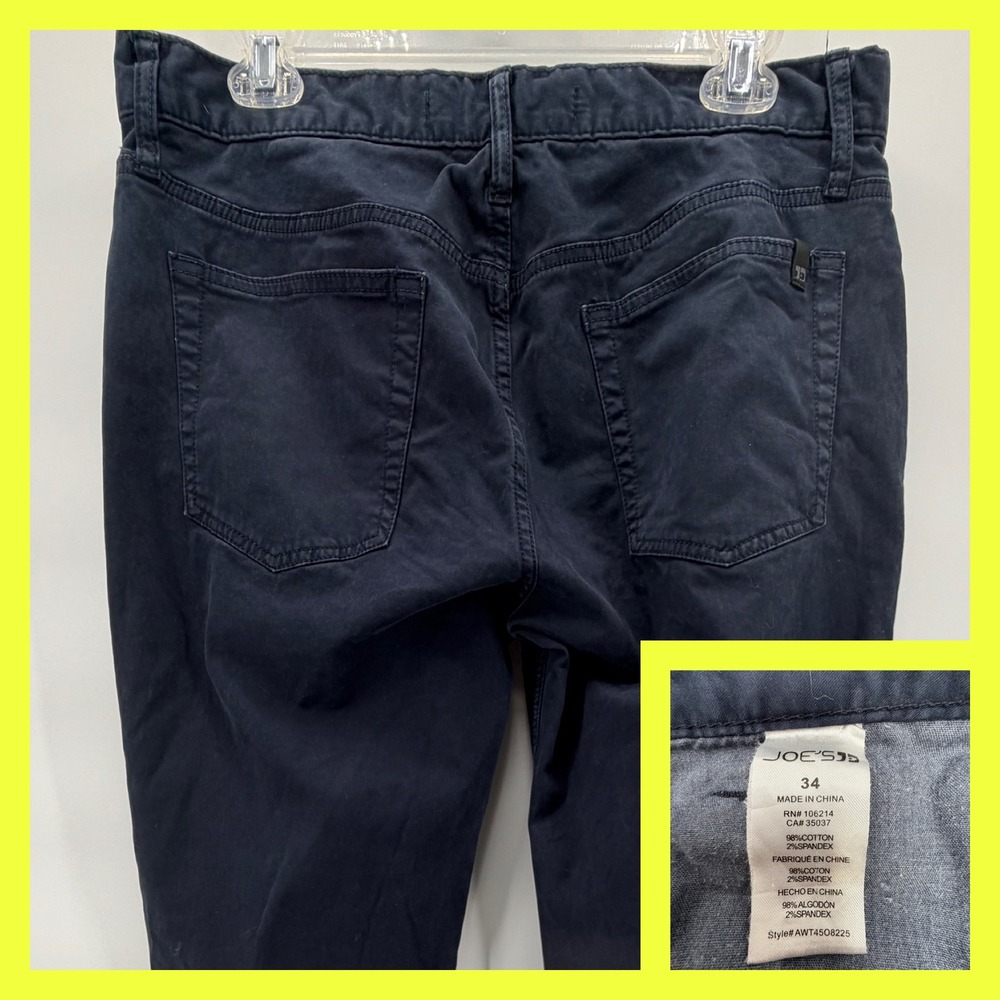 Joe's Jeans The Brixton Men's 34 x 34 Navy Blue Straight Narrow Stretch Pants 34